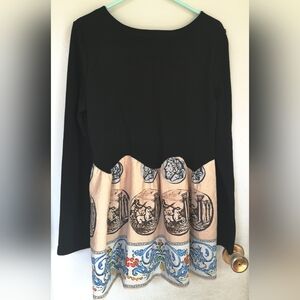 3/$10❤️Cute black top short dress long sleeve